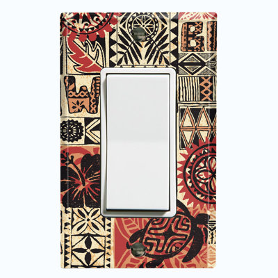 Hawaii Decoration Biege Nature Themed 1 - Gang Toggle Light Switch Standard Wall Plate