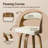 26" Swivel Counter Height Bar Stools with Arms and Back, Beige-1110923508