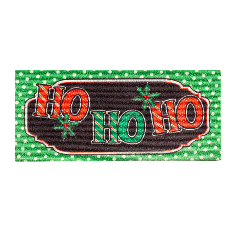 Tapis de porte d'extérieur antidérapant 22 po x 10 po Earmel Ho Ho Ho
