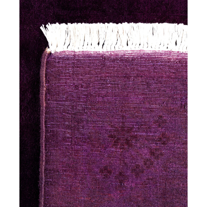 Overdyed One-of-a-Kind 3' 2" X 12' 5" Hand Knotted Area Rug