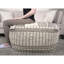 Grand pouf rustique en laine et coton brun