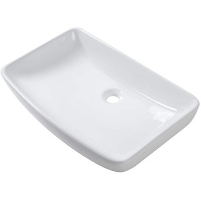 Lavabo de salle de bain vasque rectangulaire en céramique 15 po PLUSTEEL