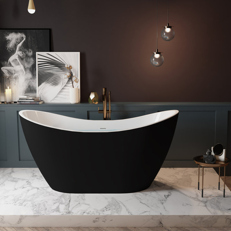 Baignoire de trempage autoportante en acrylique 60 po. X 27 po.