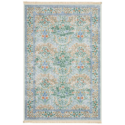 Garden Lattice Light Blue Area Rug