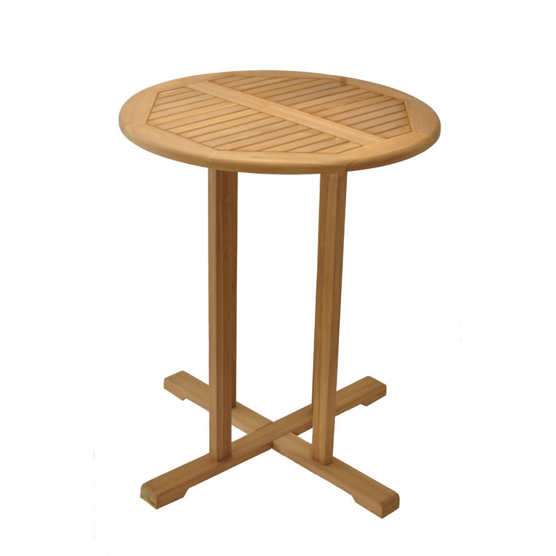 Grade-A Teak Wood Maldives Bar Set: 36" Round Table & Armless Chair (30" Seat High), 4