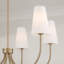 Lustre transitionnel 6 lumières 37,5 po x l 26,5 po noir mat avec verre blanc conique-107243936