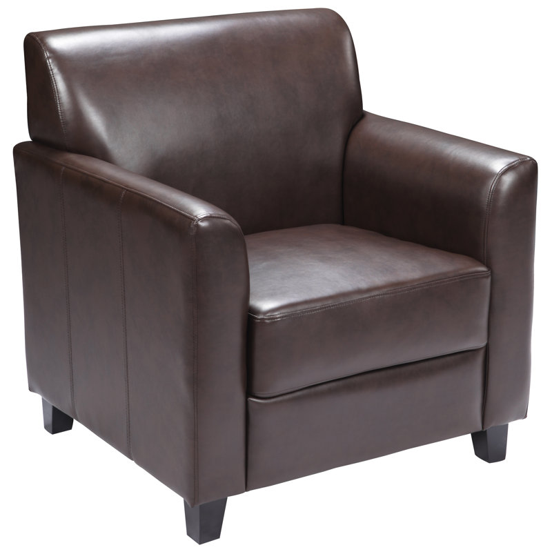 Chaise Adrey LeatherSoft avec structure aux coutures épurées, Brun