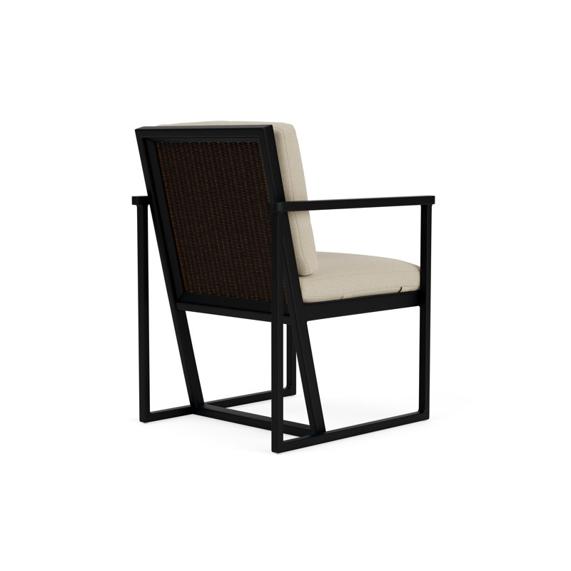 Summit Outdoor Dining Armchair, Mink, Rumba Straw, Ebony