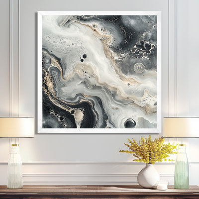 Norietta, art moderne en marbre - Mural à l'encre monochrome I
