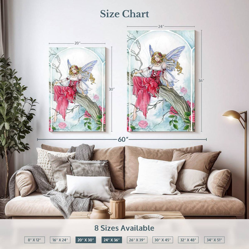 Kelan Misty Rose Fairy, 36" H x 24" W
