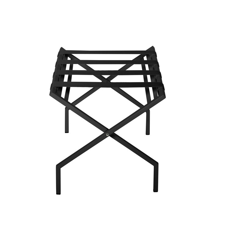 Porte-bagages pliable en métal Suba, Noir, Noir