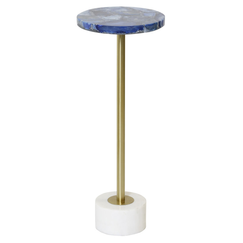 Table d'appoint Aurelia, Bleu, or et blanc