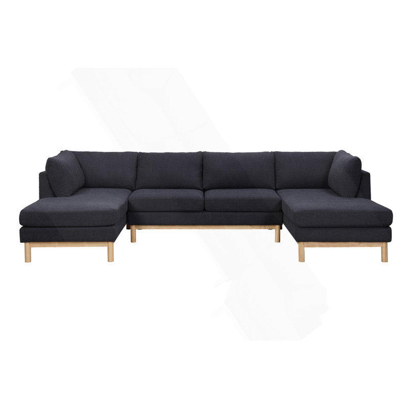 124" Wide Double Chaise U-Shape Sectional Sofa