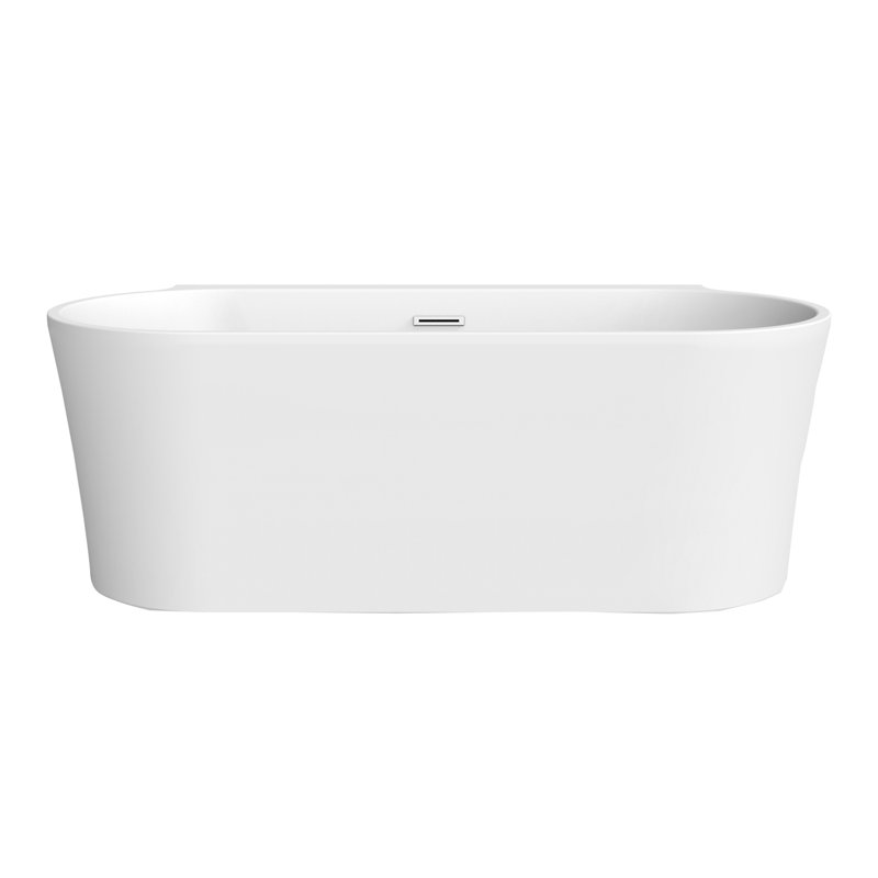 Baignoire autoportante en acrylique 67 po avec drain interne Oakleigh, Laiton poli