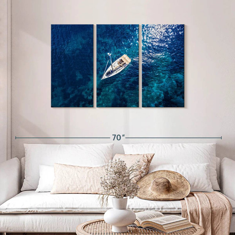 Mehar Anchored Sailboat, 28" H x 45" W