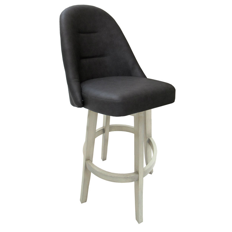 Tabouret de bar pivotant Holifield de 26 po M-235 avec base Holifield - Moka foncé, Blanc, Gris