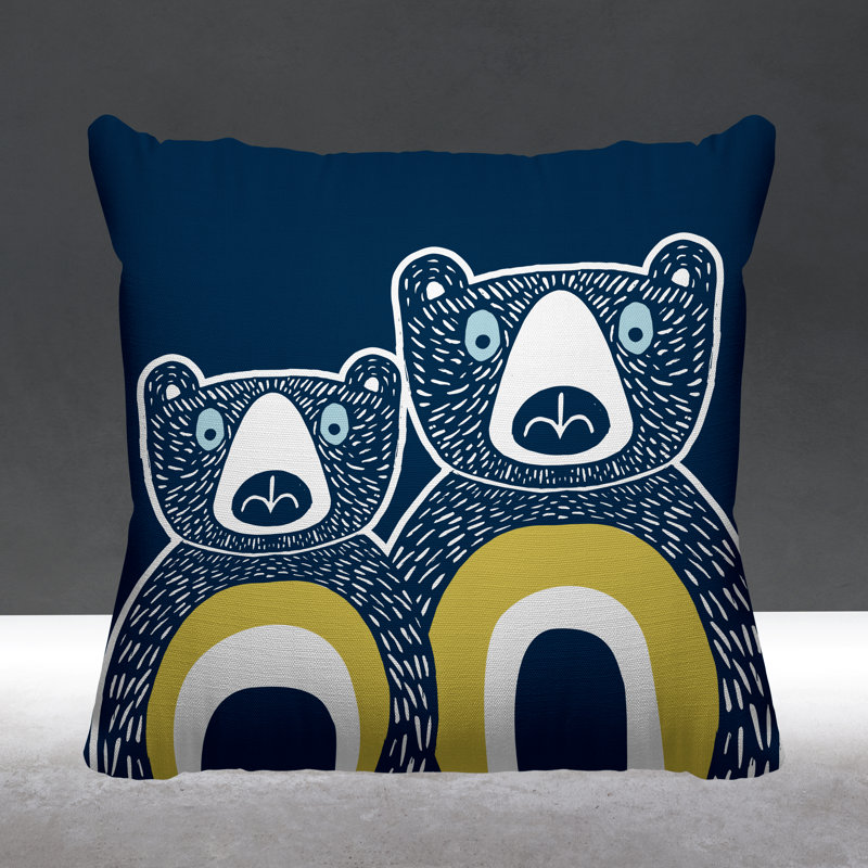 Coussin Berny, 19 po x 19 po, Bleu marine, Carré