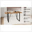 Table de salle à manger de 55 po en bois aggloméré rectangulaire moderne industriel en bois foncé, 4 à 6 personnes, plateau de table en bois d'ingénierie de 1,5 po d'épaisseur et pieds rectangulaires noirs en métal, utilisés pour la maison et la cuisine