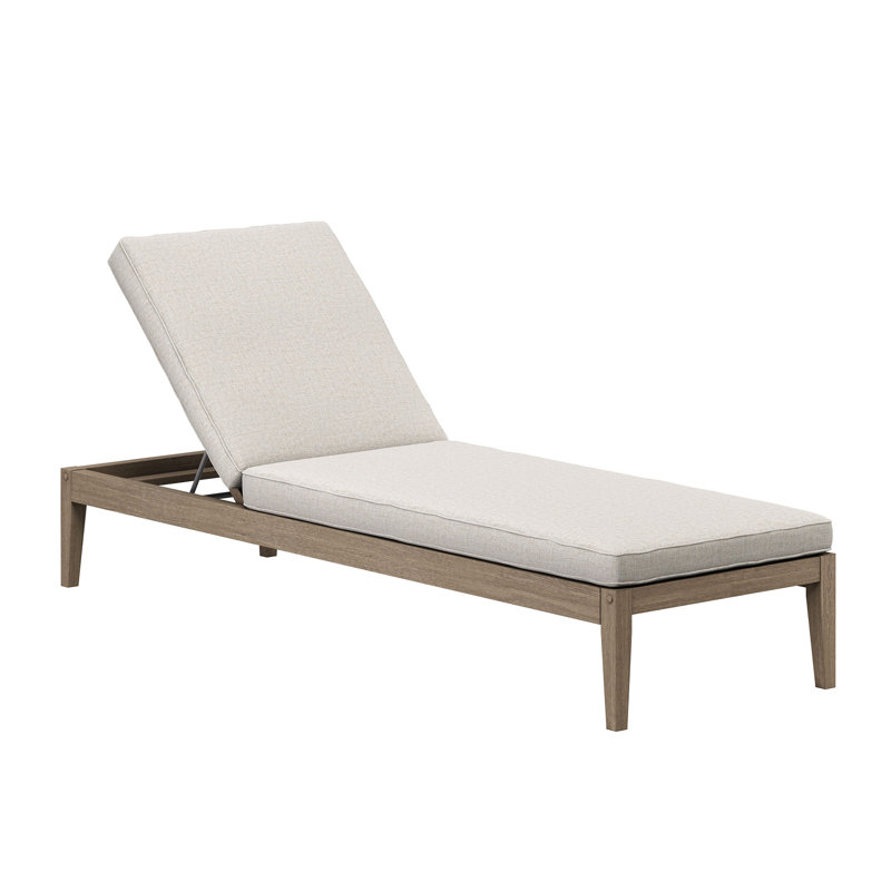 Chaise longue d'extérieur en teck Northlake, Beige