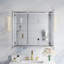 Armoire à pharmacie biseautée à miroir pour salle de bain 32 "x 30" avec tablettes réglables en verre-1533157142