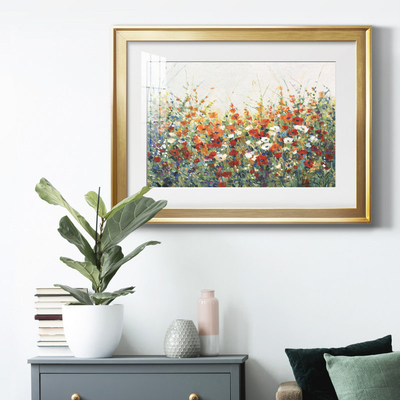 «Garden In Bloom I», toile encadrée de qualité supérieure - prête à être accrochée, H 30,5 po x l 42,5 po x P 1 po, Blanc