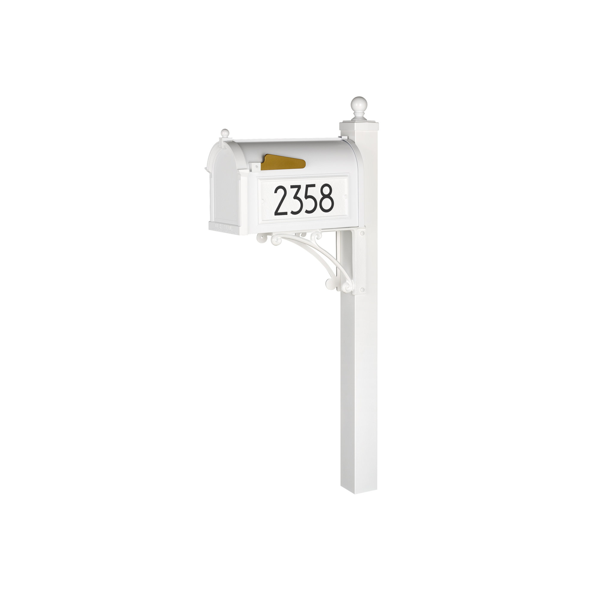 Modern Mailbox, White/Black, Yes