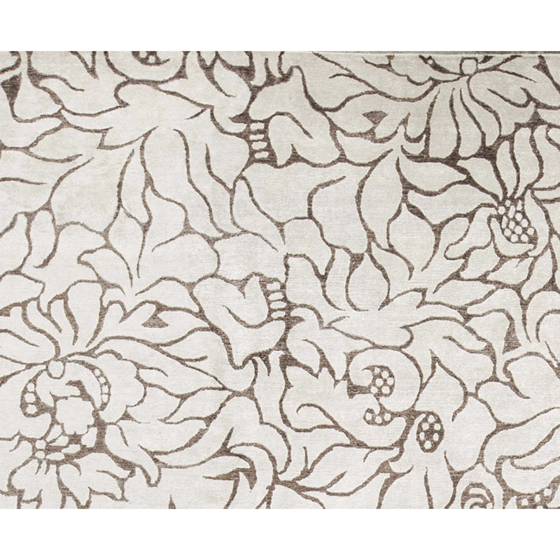 Hand-Knotted High-Quality Ivory Area Rug