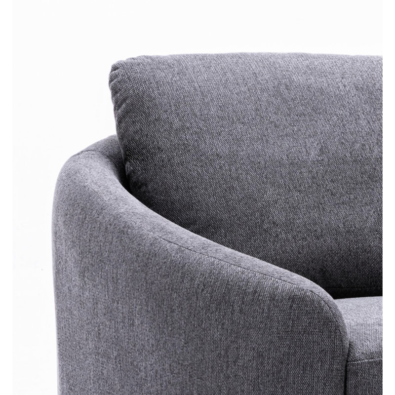 Lin gris confortable avec siège relaxant et ensemble de pieds en métal doux au design élégant