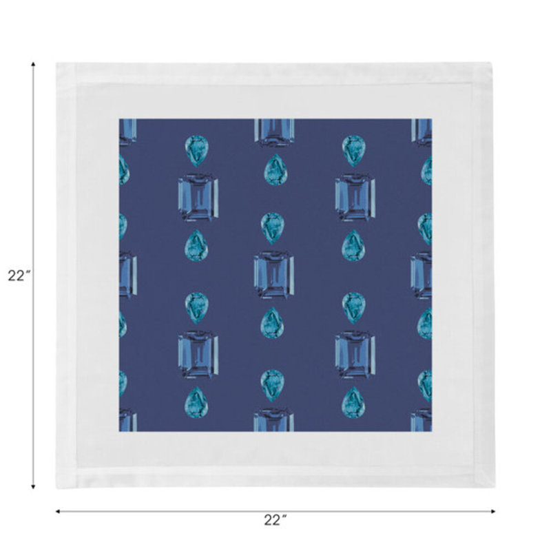 Serviettes de table en satin de coton Gem Sapphires, Bleu