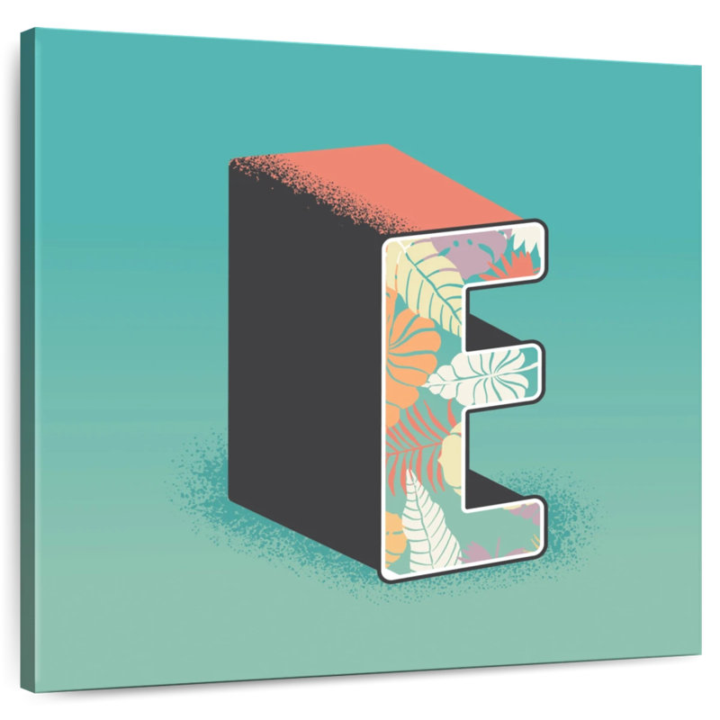 Keiri Leafy Print Letter E, 10" H x 10" W