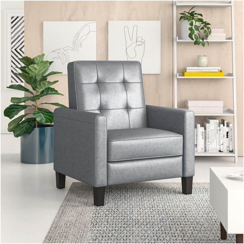 Fauteuil club inclinable manuel de 26,75 po de largeur gris foncé