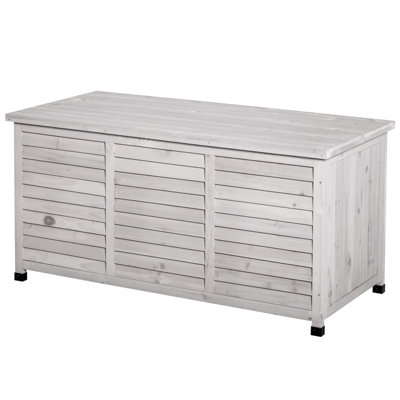 Grande boîte de rangement en bois gris 75 gallons