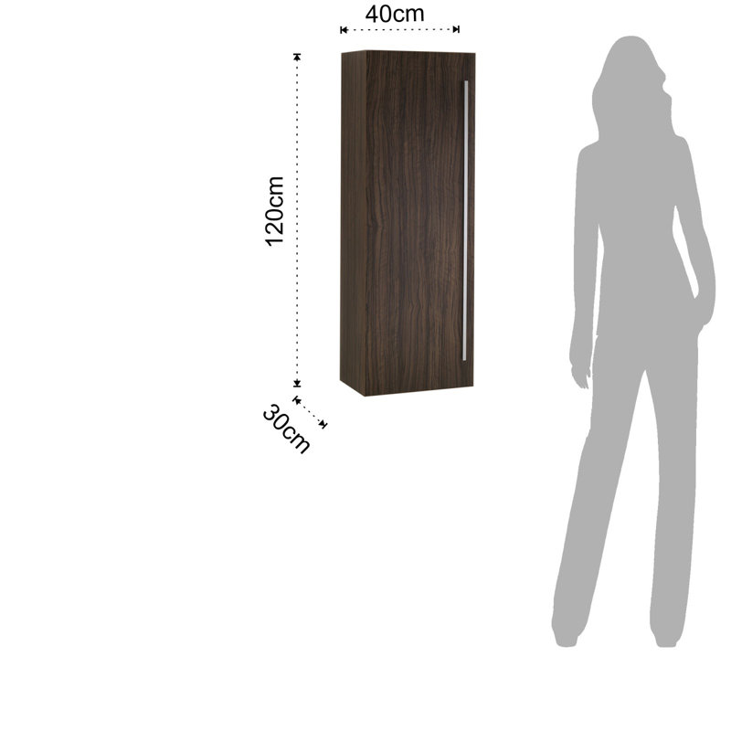 Quintanilla Linen Cabinet, Dark Brown, Right Hand