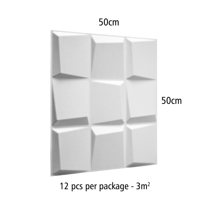 Mundell Oberon Eco Friendly 3D Wall Panels Decorative Tiles - 50 x 50 cm