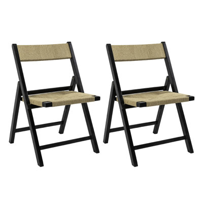 Chaise pliante en bois de teck noir Kiawah Coastal
