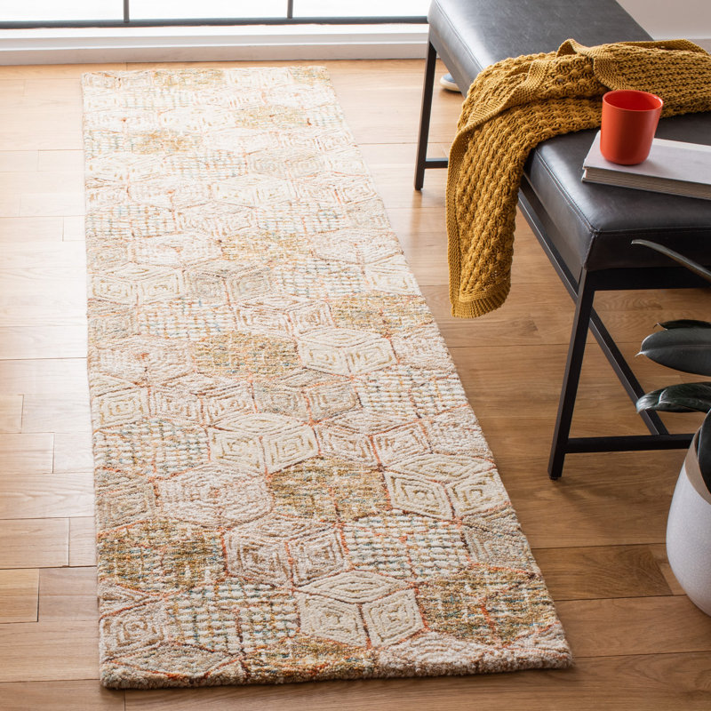 Soho Hand Tufted Wool And Cotton With Latex Geometric Rug, Runner 2'3" x 8'