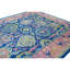 Tapis bleu et rose noué à la main de haute qualité