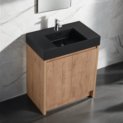 Meuble-lavabo simple avec plateau en résine Daive