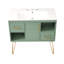 Ensemble de meuble-lavabo 36 po avec lavabo en résine, armoire de salle de bain simple autoportante moderne avec 2 tiroirs et 2 compartiments de rangement, meuble de rangement pour salle de bain, ensemble de meuble-lavabo avec cadre en bois massif