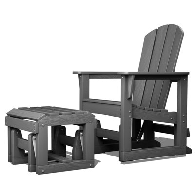 High Density Polyethylene Glider Adiroddack Chair with Glider Ottoman by Rosecliff Heights