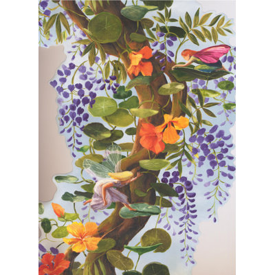 Magnifique arbre avec bordure murale verticale unique