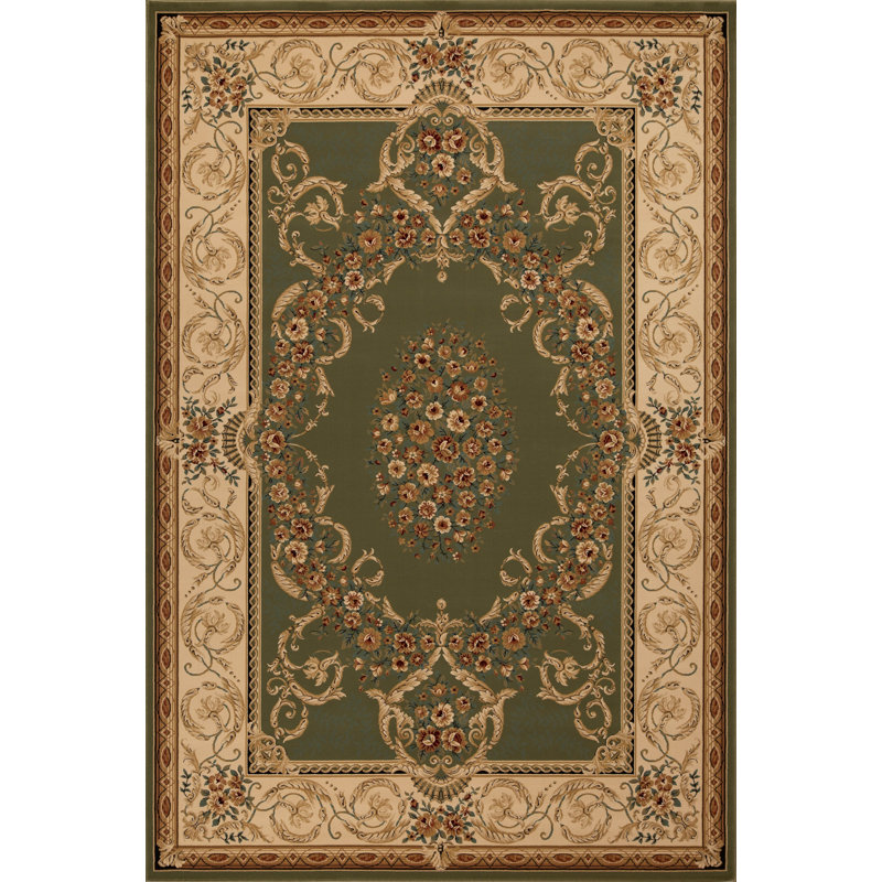 Tapis classique à motif de médaillon Gorrono Collection, Rectangle 9 pi 5 po x 13 pi 1 po