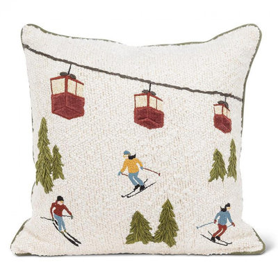 Boucle Ski Scene Pillow