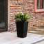 Hauts pots à fleurs de 3, pots de fleurs de drainage, noir pour terrasse, protégé, pots en verre de 14,32 po x l 24 po avec trou,