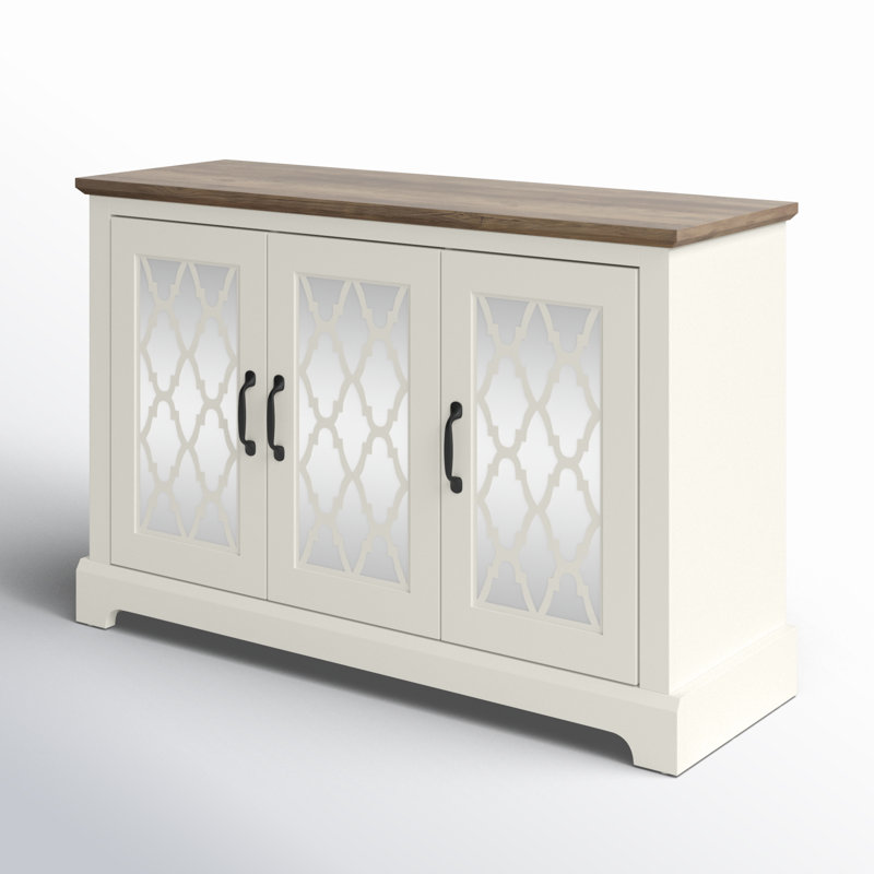 Chessani 45.7' Wide Sideboard, Ivoire / chêne noueux