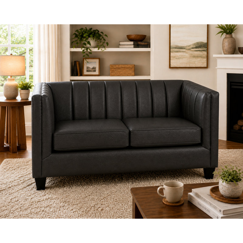 Causeuse Maldon, Cuir espresso assorti