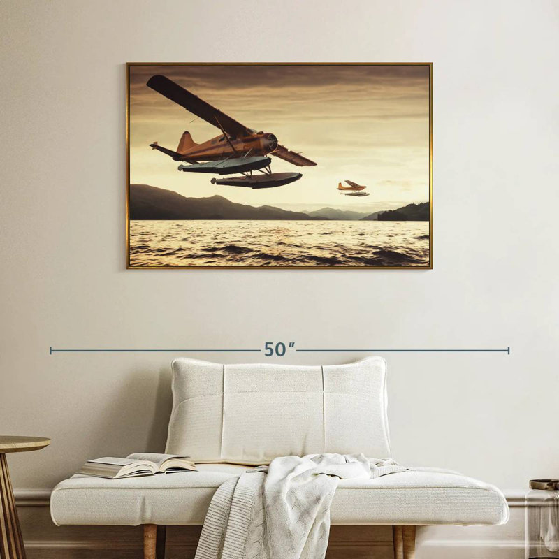 Float Planes, Floating Frame Gold, 40" X 27"