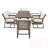 7-Piece Outdoor Dining Set with 6 armchairs-1017629883