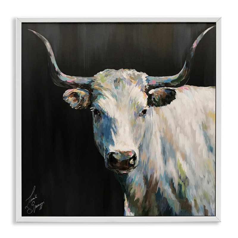 «Frances Modern Cow Portrait», art de la giclée encadrée, design par Linda Sperruche, H 17 po x l 17 po