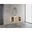 Meuble-lavabo mural avec lavabo d'art en céramique et 2 tablettes de rangement, 2 portes à fermeture douce-1183966589-1183966563